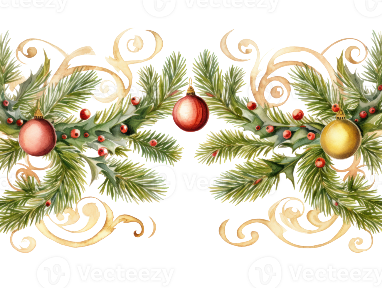 waterverf Kerstmis decoratie png