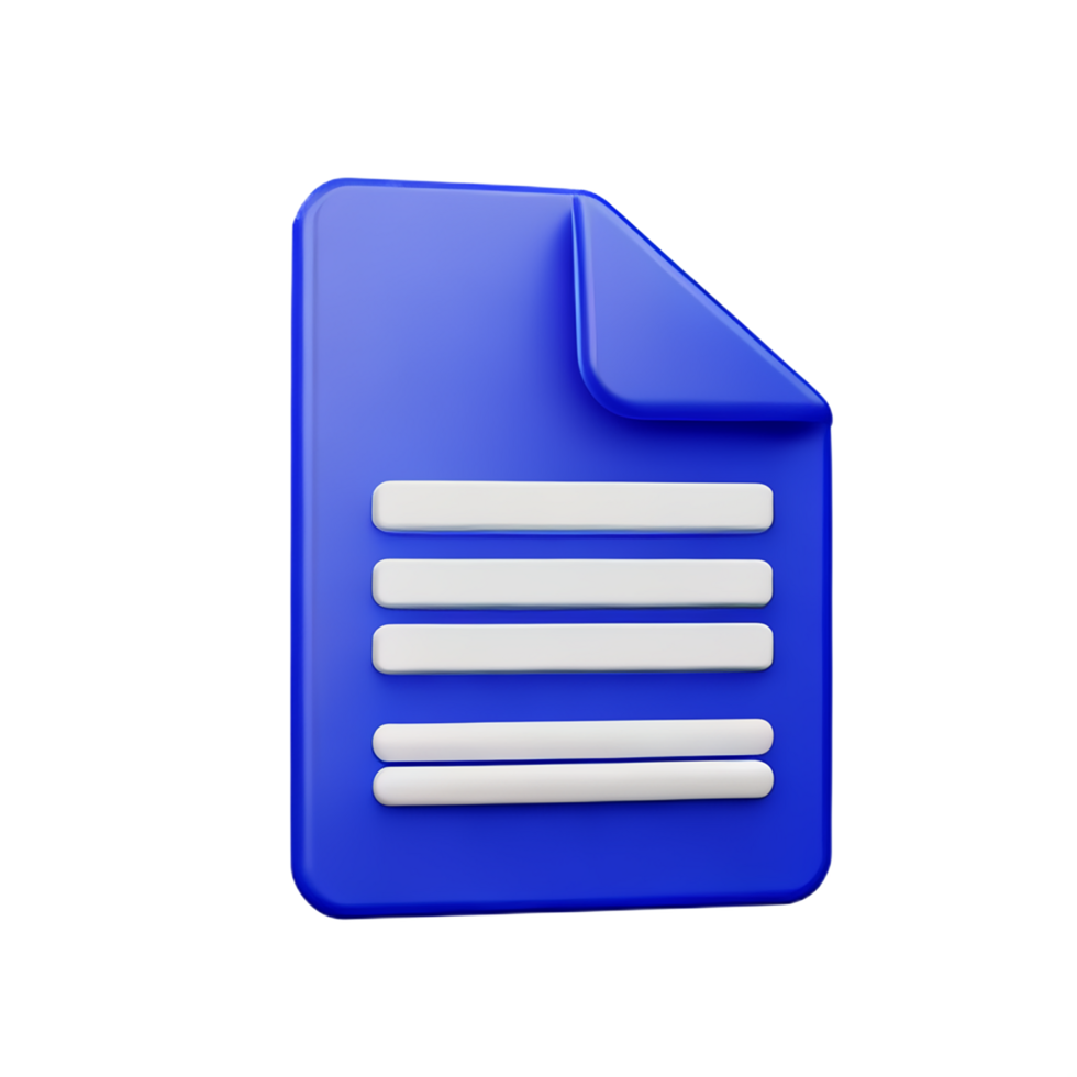 document 3d rendering icon illustration png
