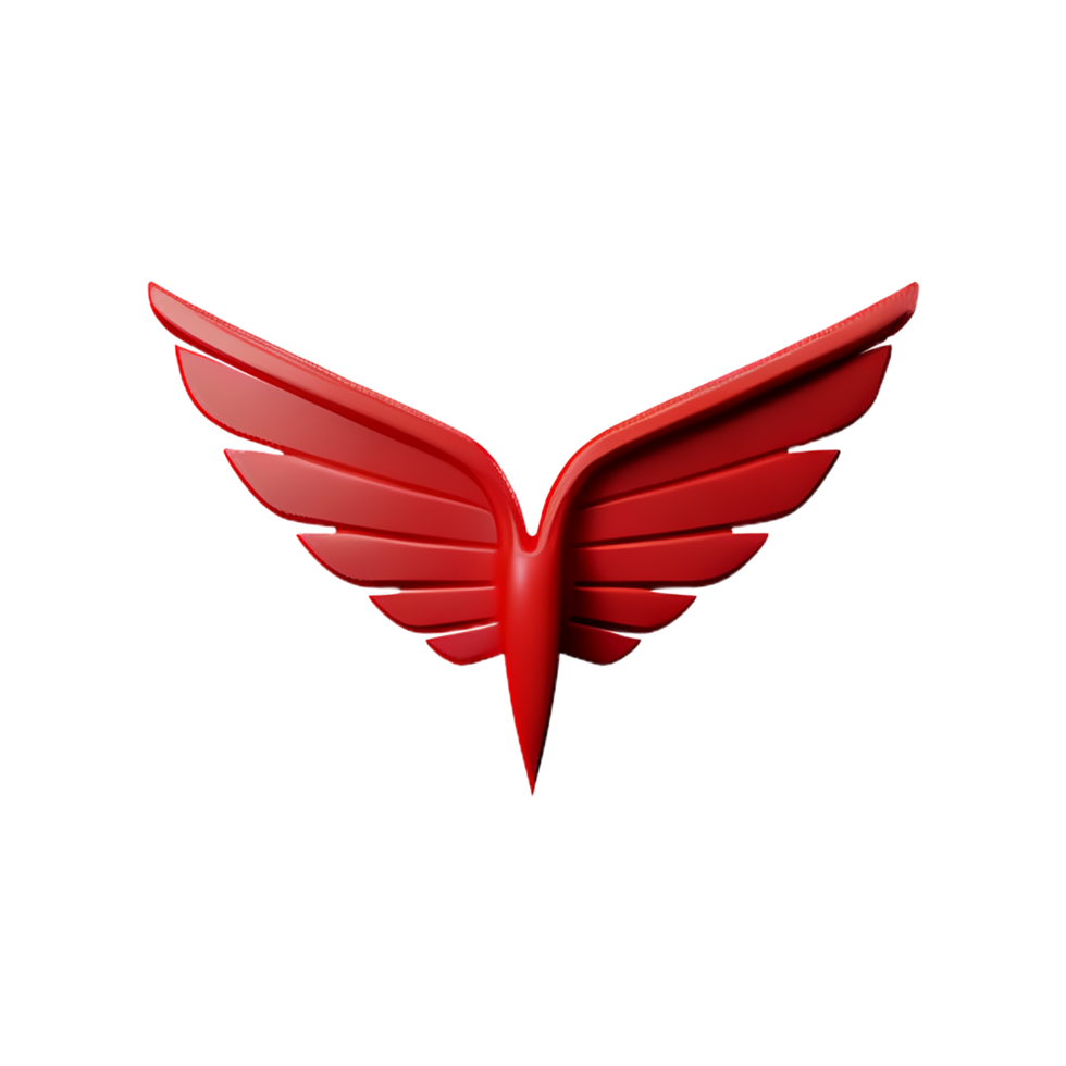 wings 3d rendering icon illustration png