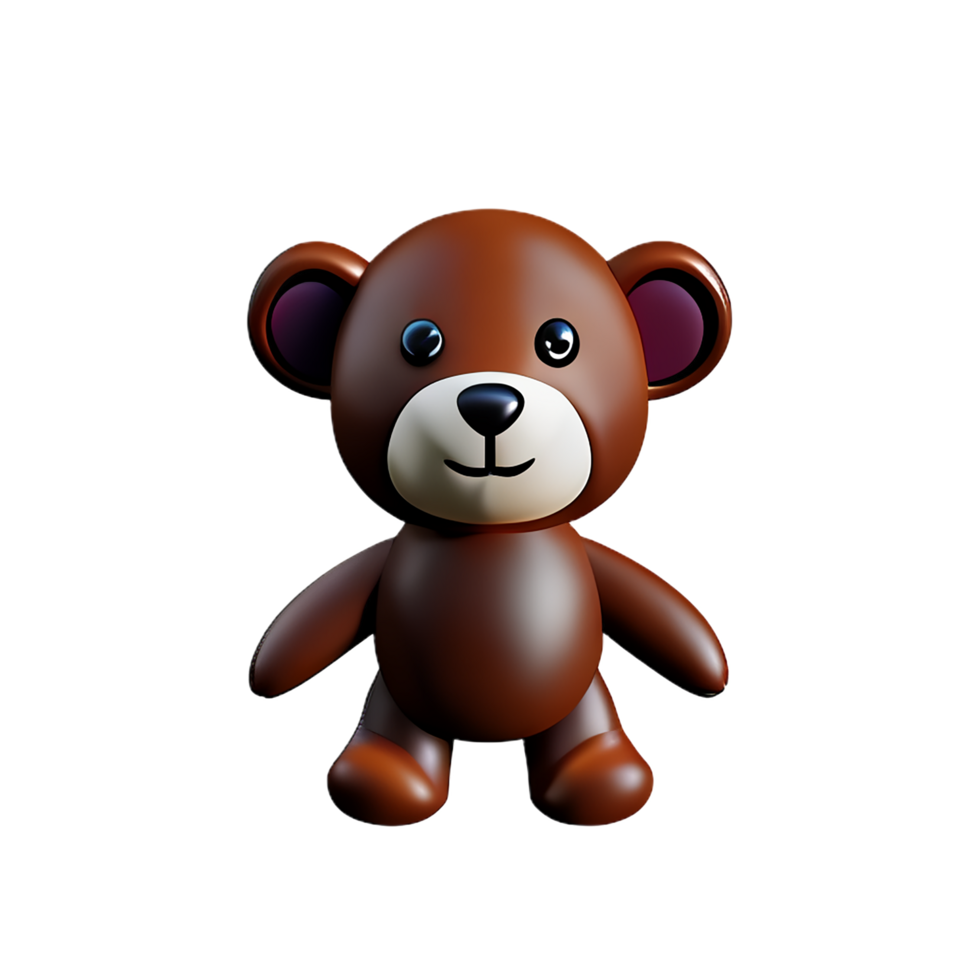 teddy bear 3d rendering icon illustration png