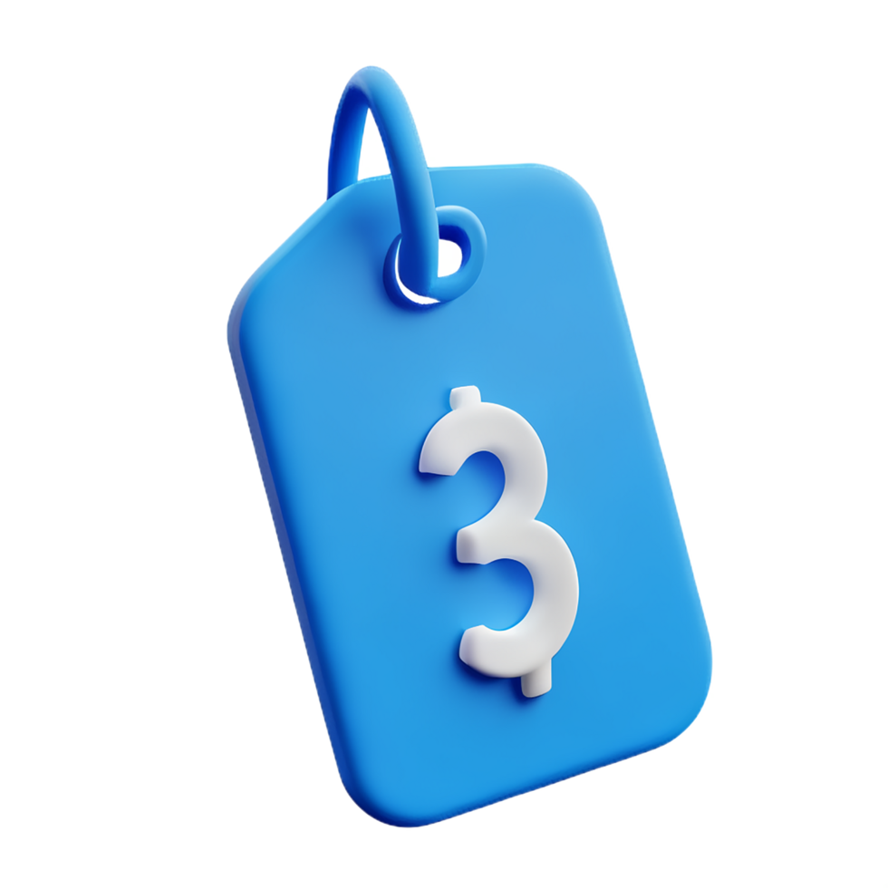 price tag 3d rendering icon illustration png