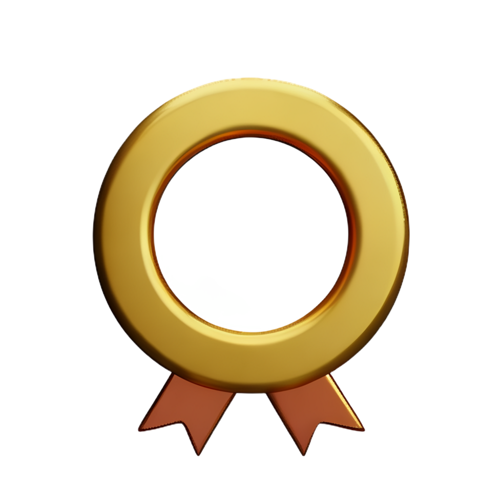 gold ribbon 3d rendering icon illustration png