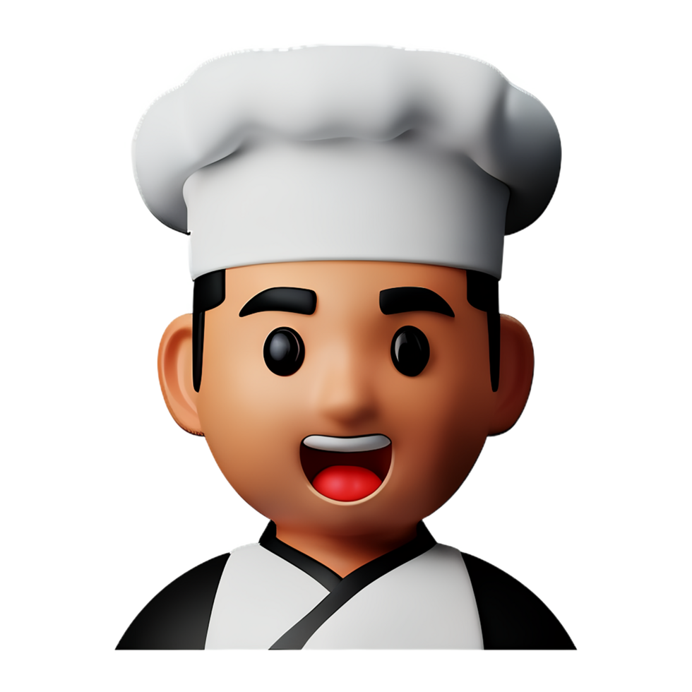 cocinero cara 3d representación icono ilustración png