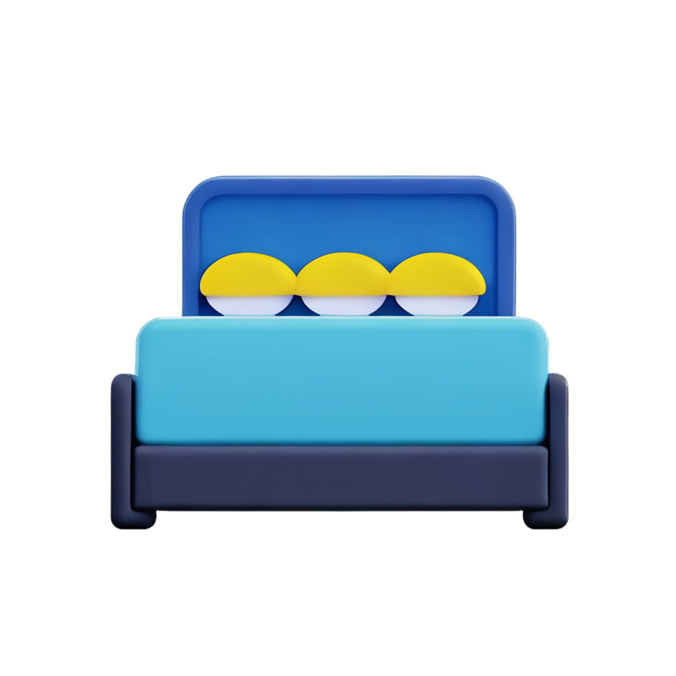 bed 3d rendering icon illustration png