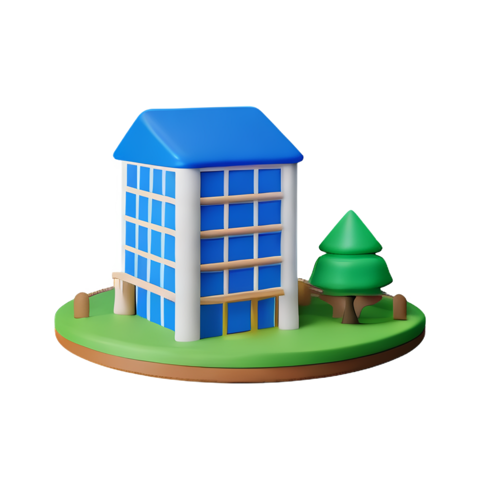 Real estate 3d rendering icon illustration png