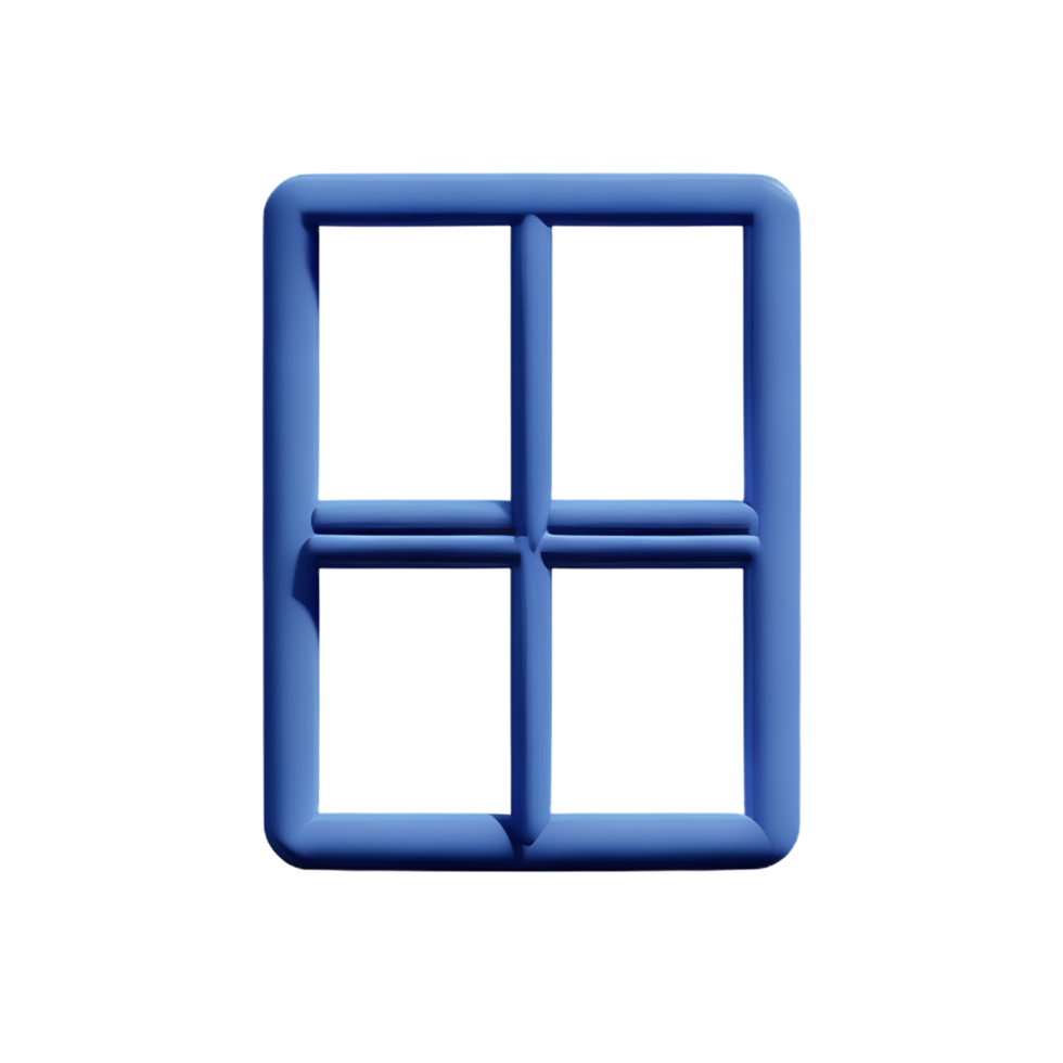 window 3d rendering icon illustration png