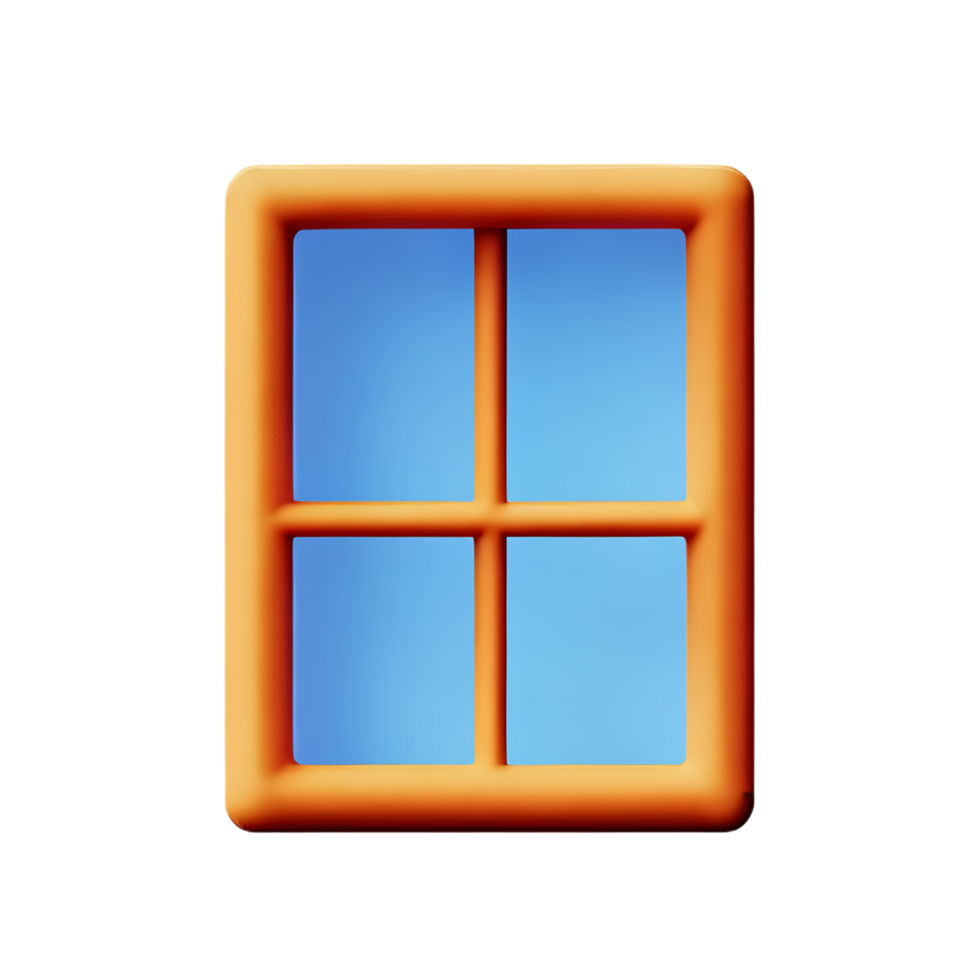 window 3d rendering icon illustration png