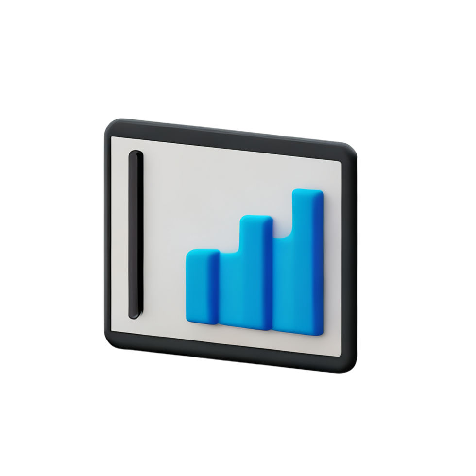 chart 3d rendering icon illustration png