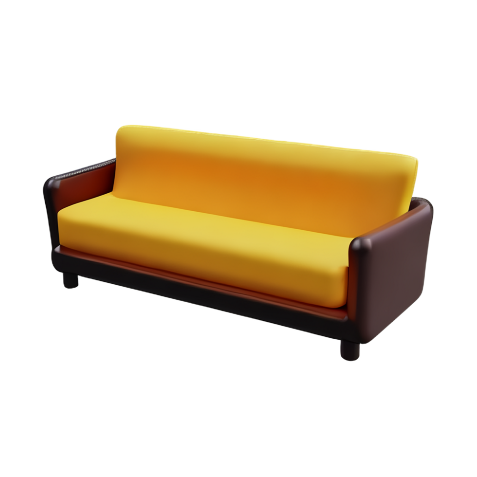 sofa 3d rendering icon illustration png