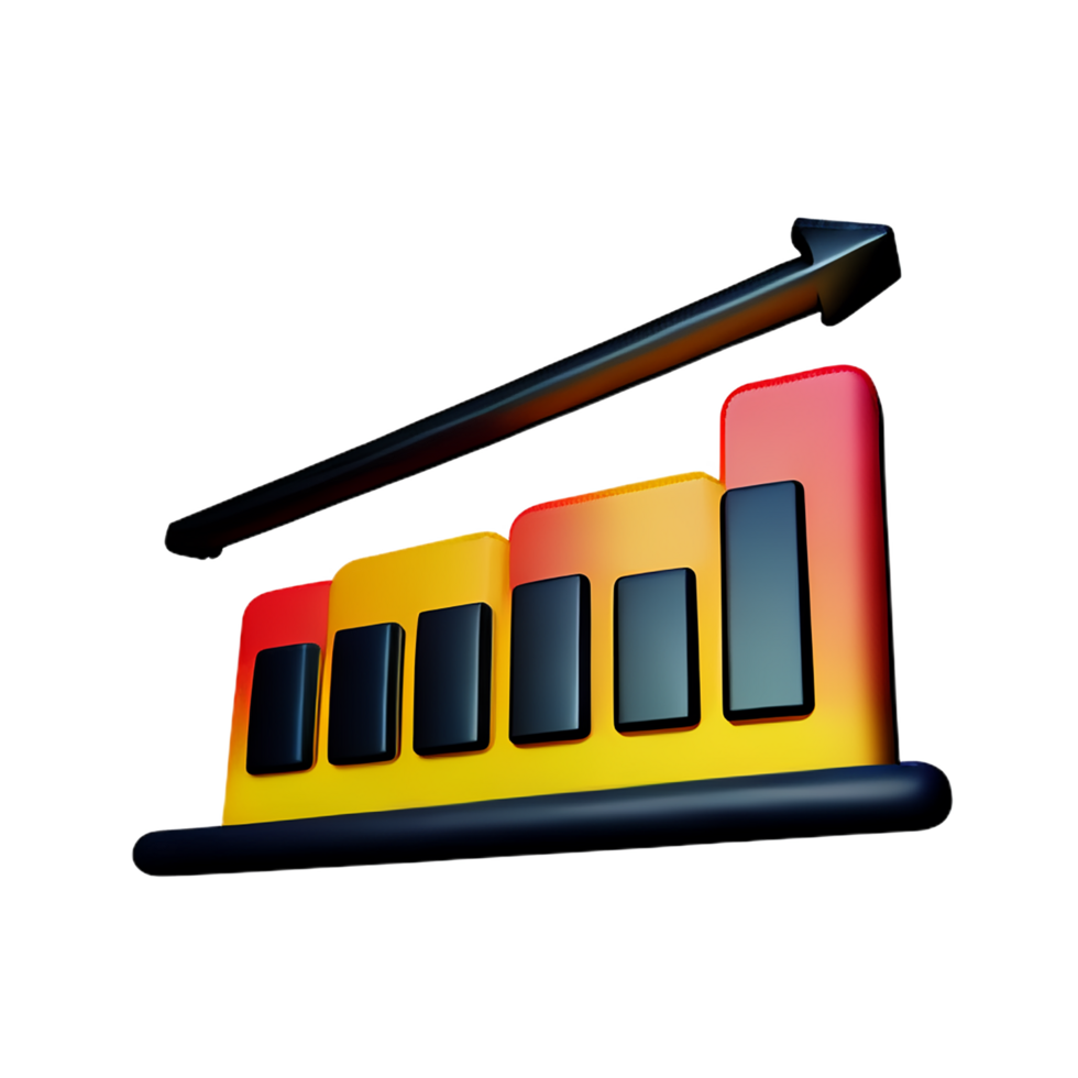 graph 3d rendering icon illustration png