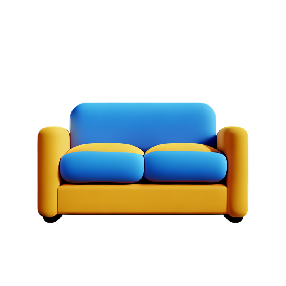 sofa 3d rendering icon illustration png
