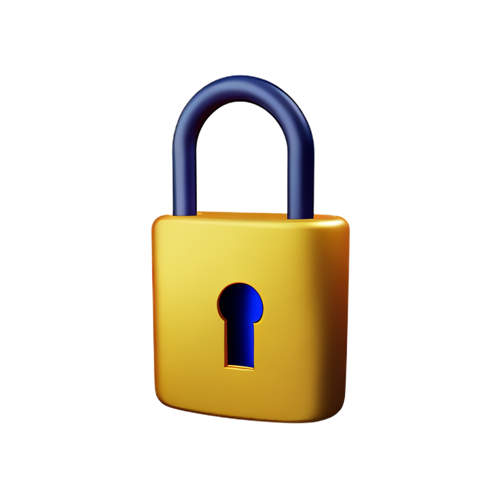 lock 3d rendering icon illustration png
