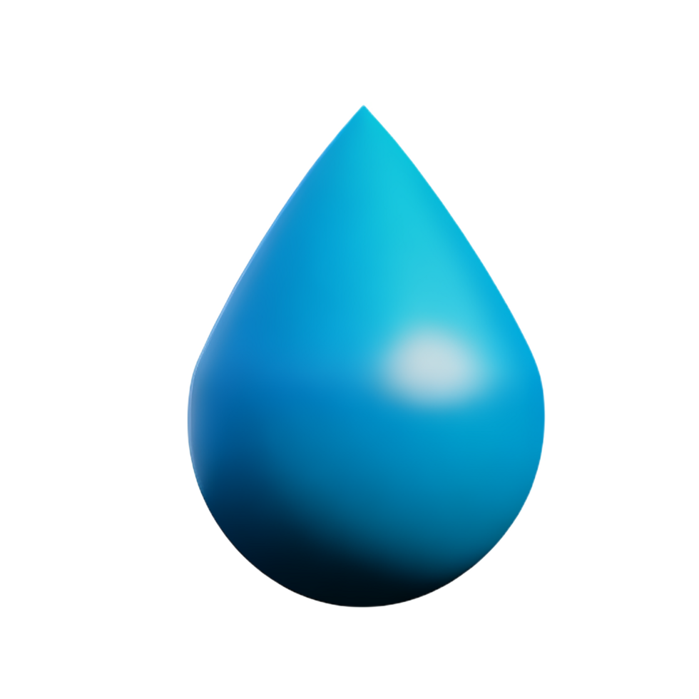 water drop 3d rendering icon illustration png