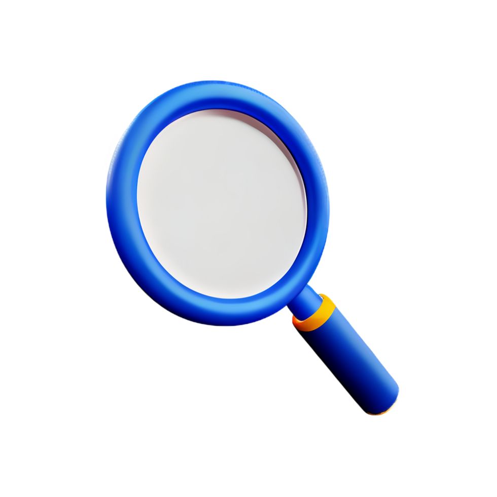 magnifying glass 3d rendering icon illustration png