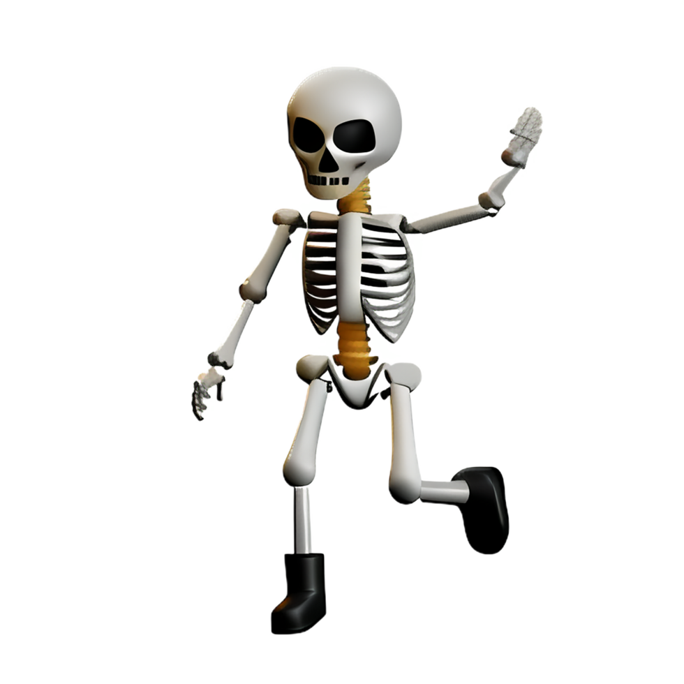 skeleton 3d rendering icon illustration png