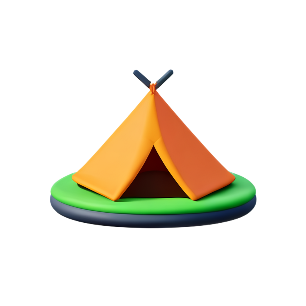 camping 3d rendering icon illustration png