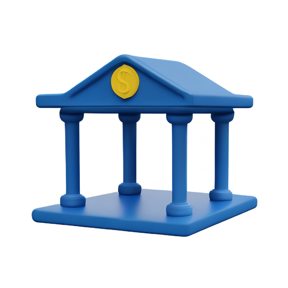 bank 3d rendering icon illustration png