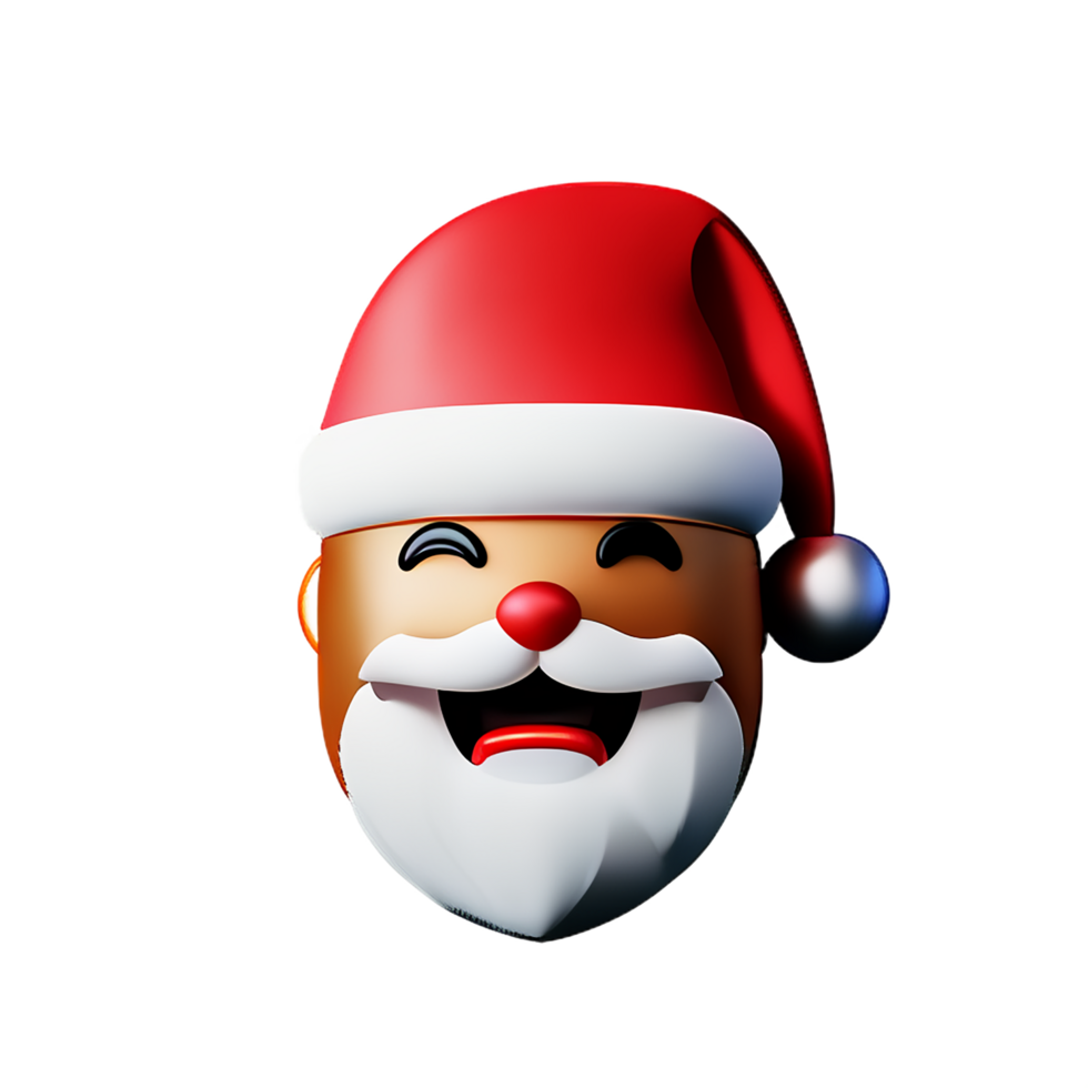 santa claus face 3d rendering icon illustration png