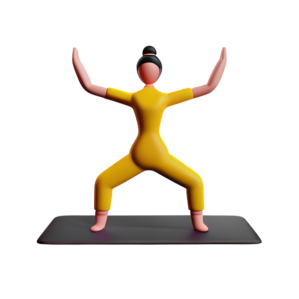 yoga 3d tolkning ikon illustration png