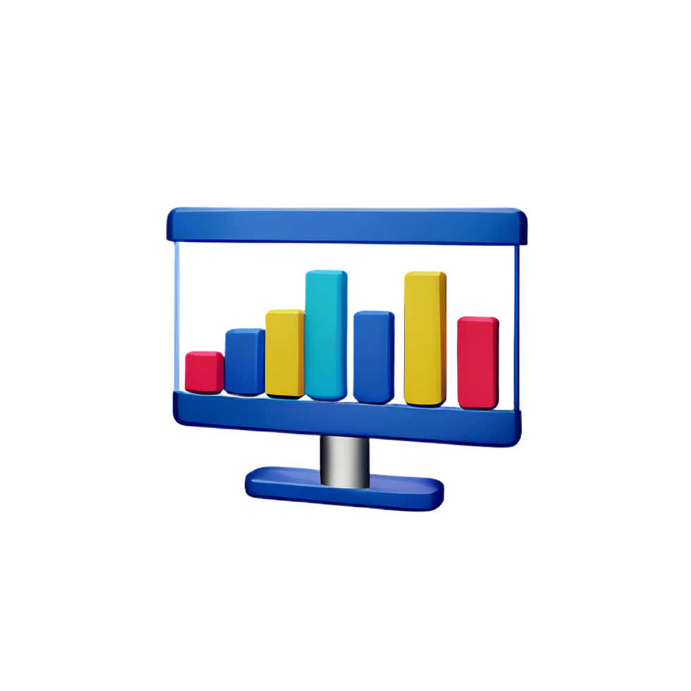 chart 3d rendering icon illustration png