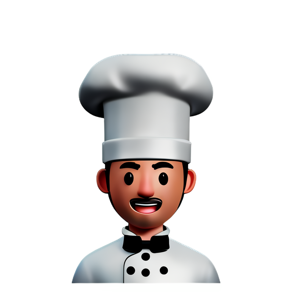 chef face 3d rendering icon illustration png