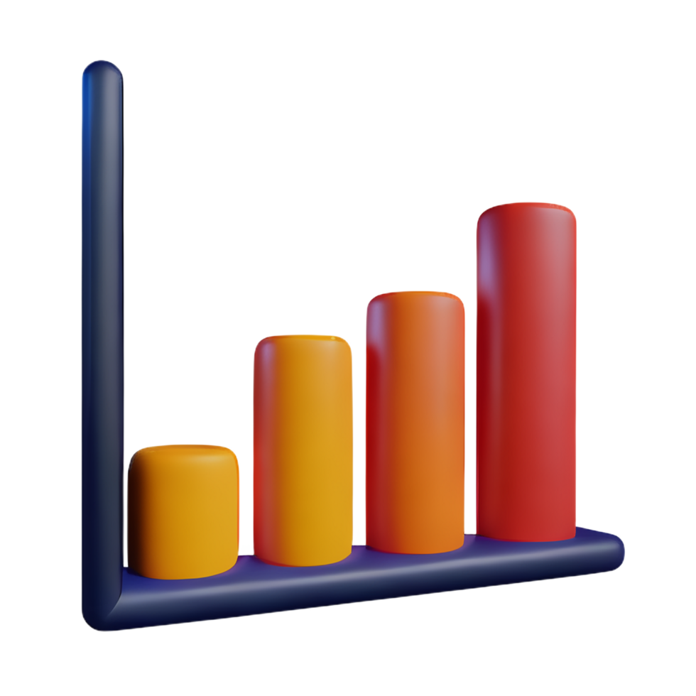 chart 3d rendering icon illustration png