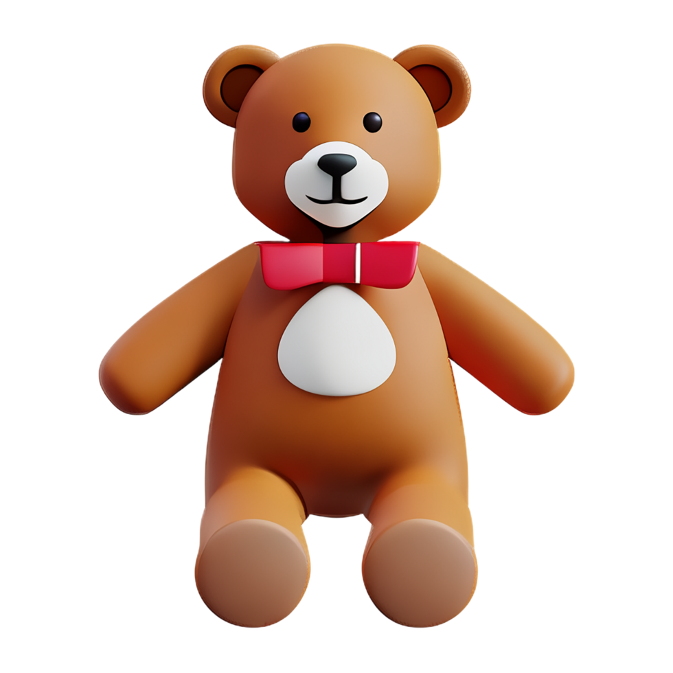 teddy bear 3d rendering icon illustration png