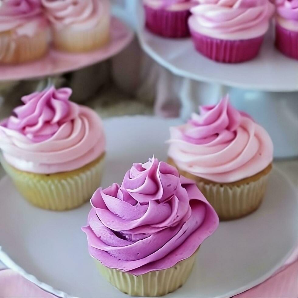pink cupcakes design photo