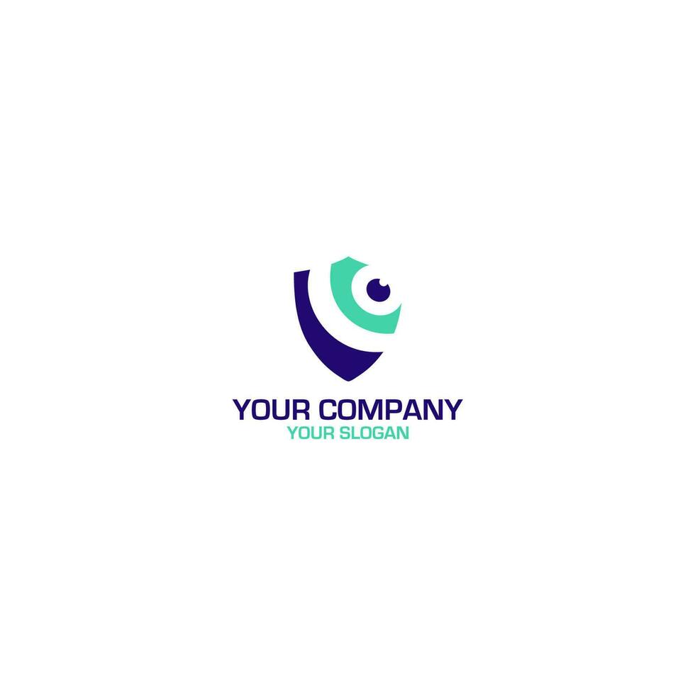 Eye Vision Secure Shield Logo Design Vector