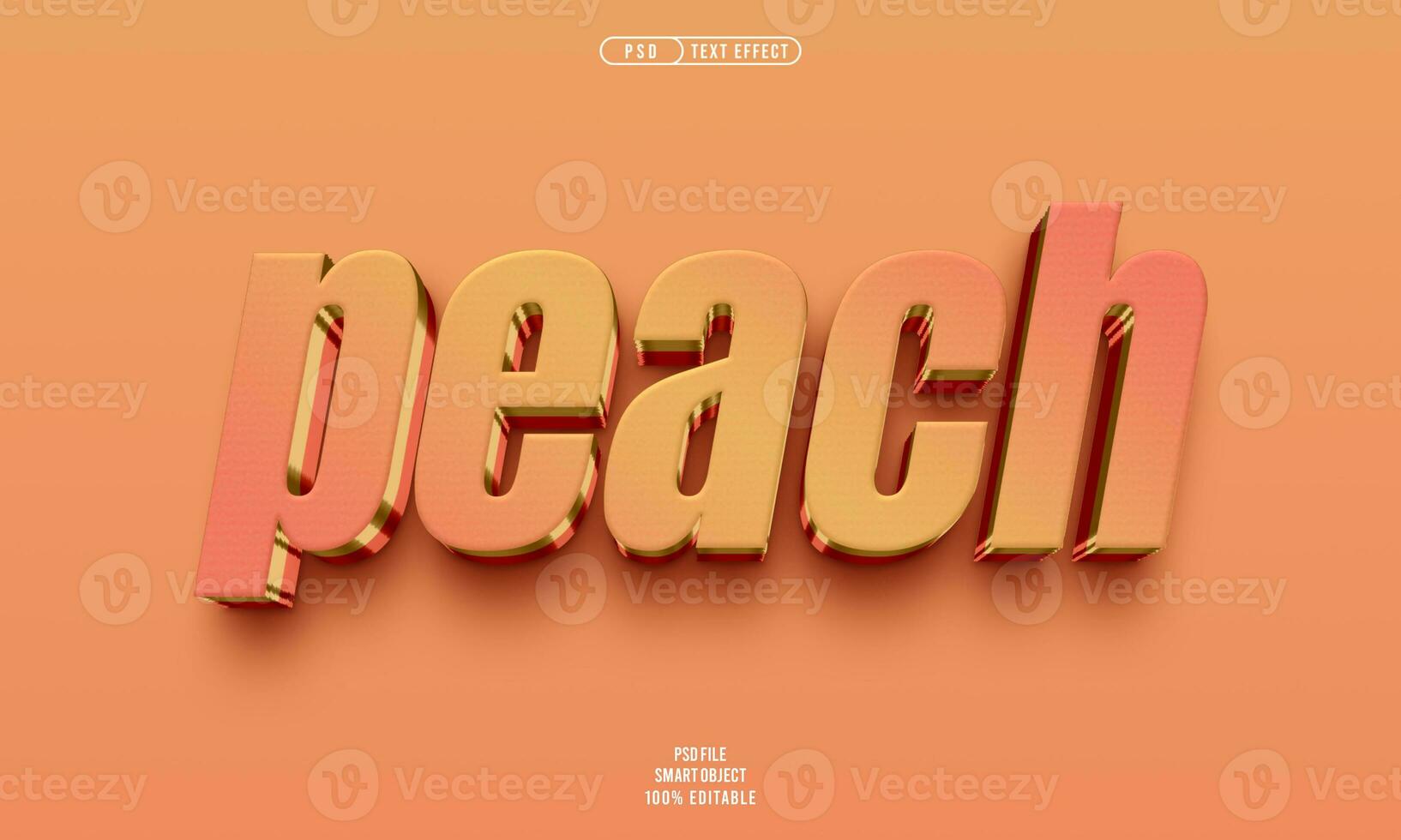 Peach 3D editable text effect photo