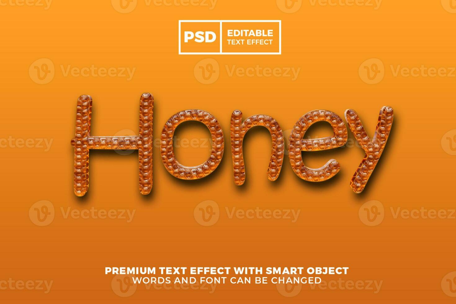 honey 3d text effect photo