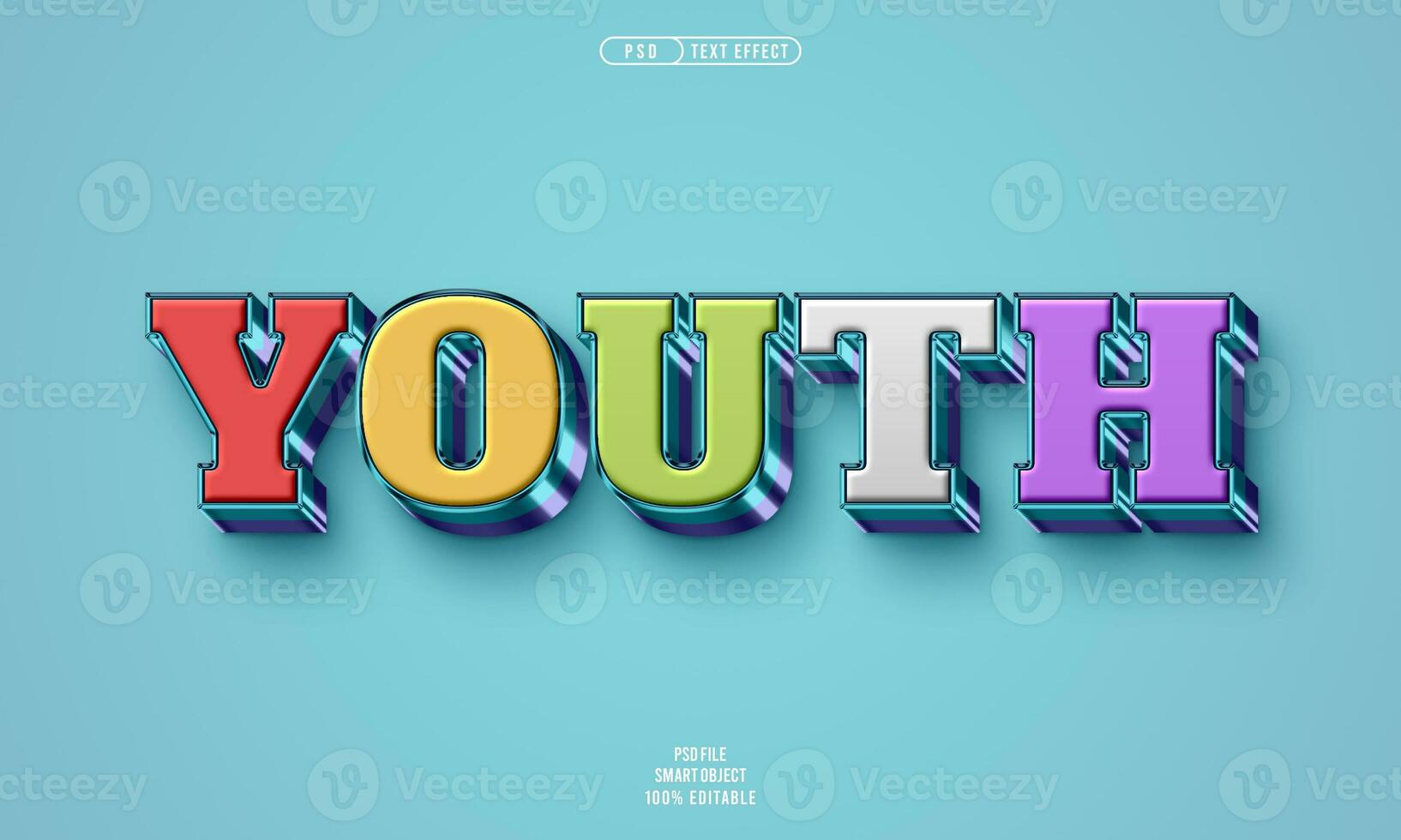 Youth 3D editable text effect photo