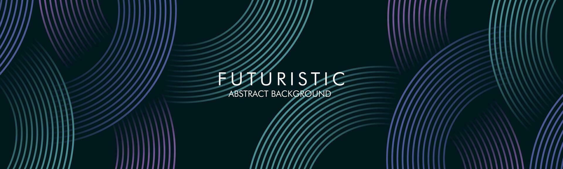 abstract modern futuristic dark color with glowing geometric circle lines. Futuristic technology theme design. for poster, cover, banner, brochure, website, flyer vector
