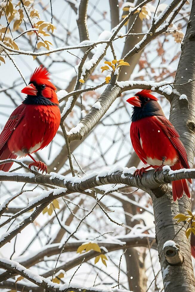 Beautiful bird on tree branch photo