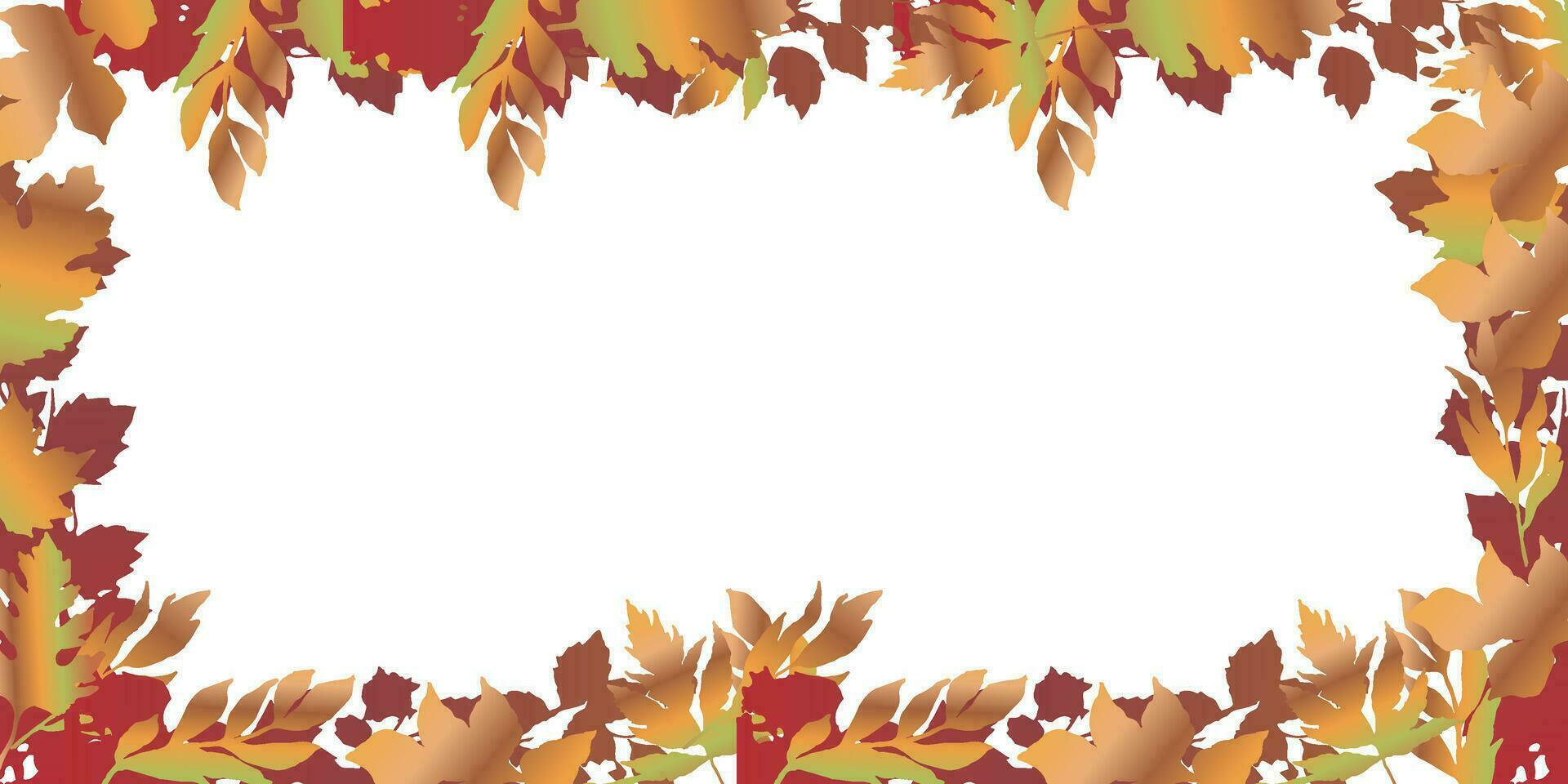 Vector background of autumn leaves scattering leaving an empty space in the middle