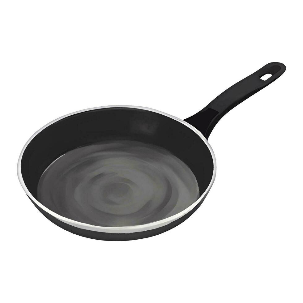 Frying Pan Isolated Hand Drawn Painting Illustration vector