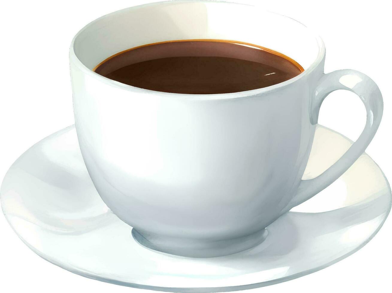 Black Coffee in a Cup Hand Drawn Painting Illustration Isolated vector