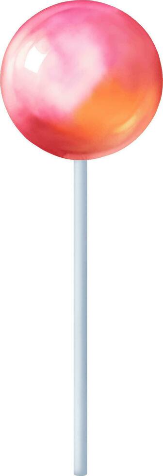Red Lollipop Isolated Hand Drawn Painting Illustration vector