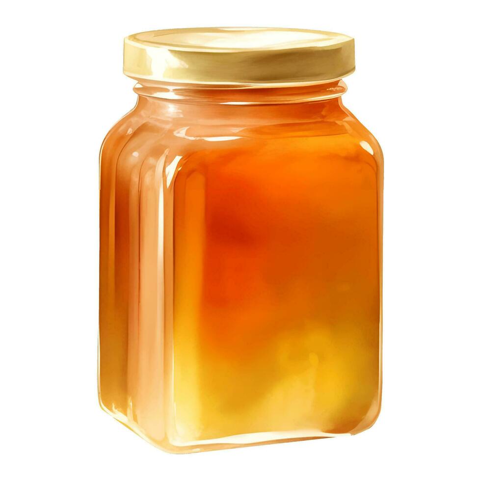 Honey Jar Isolated Detailed Hand Drawn Painting Illustration vector