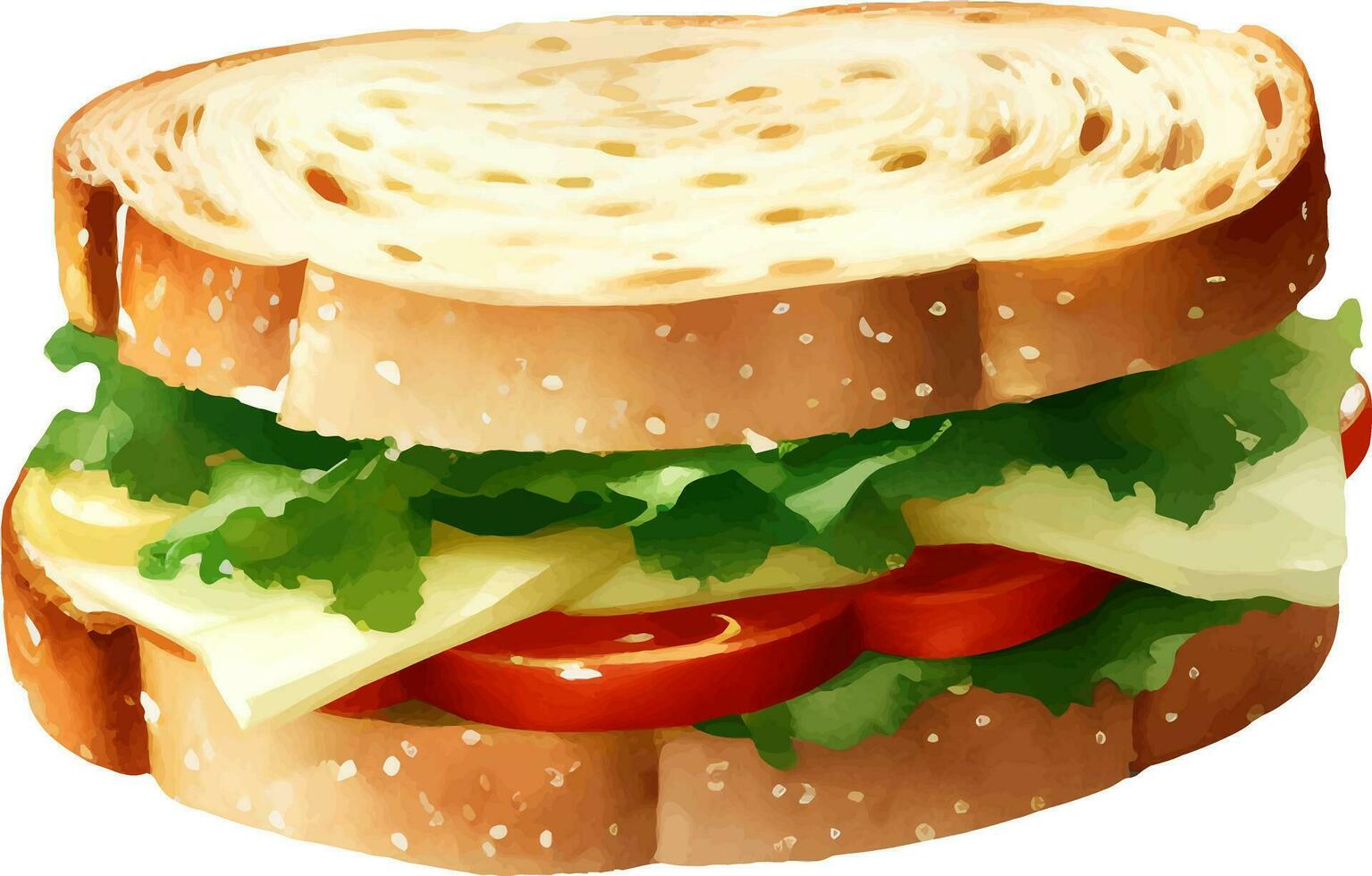 Sandwich Detailed Hand Drawn Illustration Vector Isolated