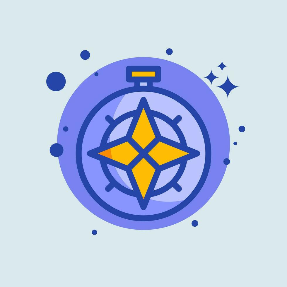 Compass flat illustration. Exploration signs vector illustration.