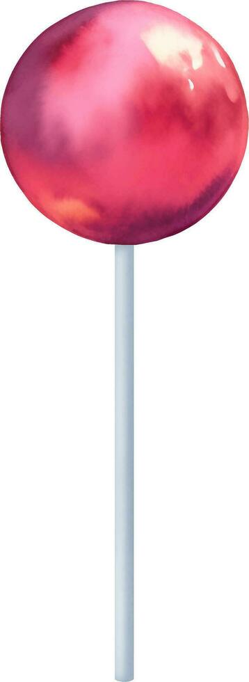 Red Lollipop Isolated Hand Drawn Painting Illustration vector