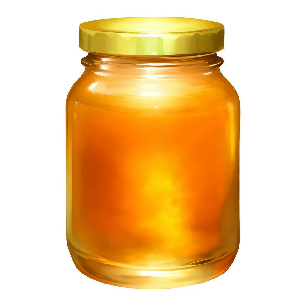 Honey Jar Isolated Detailed Hand Drawn Painting Illustration vector