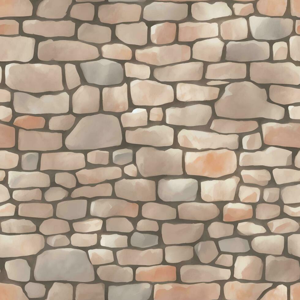 Old Brick Seamless Texture Pattern Detailed Hand Drawn Painting Illustration vector