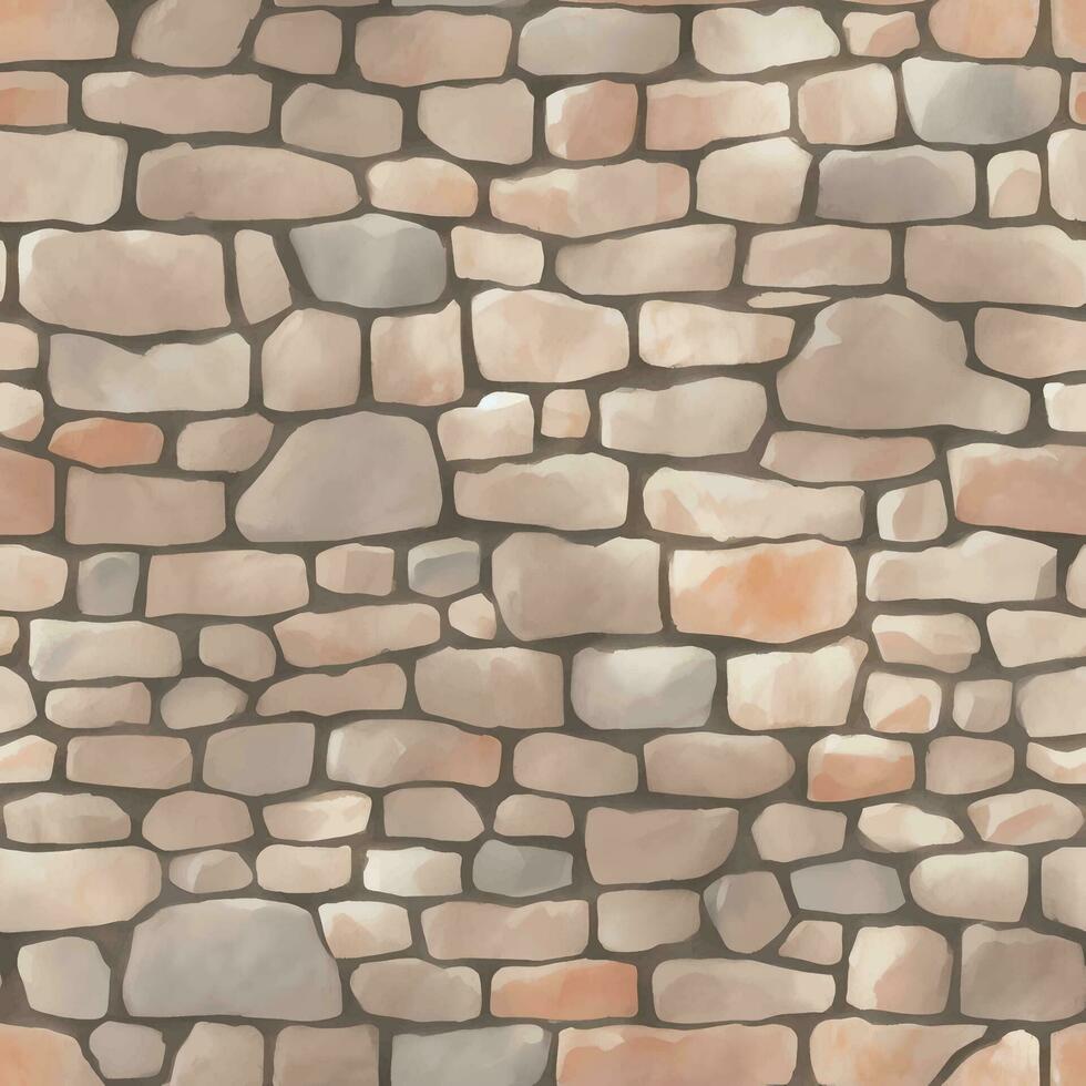 Old Brick Seamless Texture Pattern Detailed Hand Drawn Painting Illustration vector