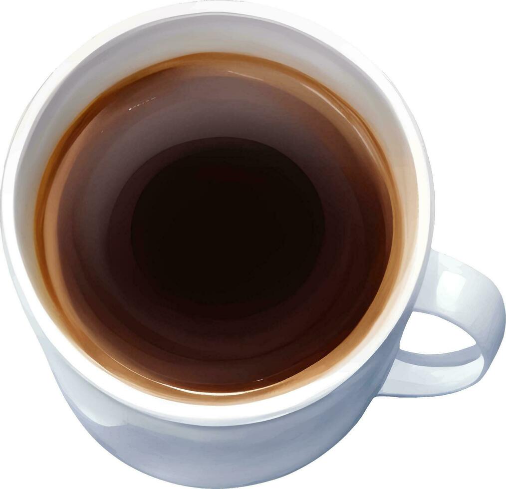 Black Coffee in a Cup Hand Drawn Painting Illustration Isolated vector
