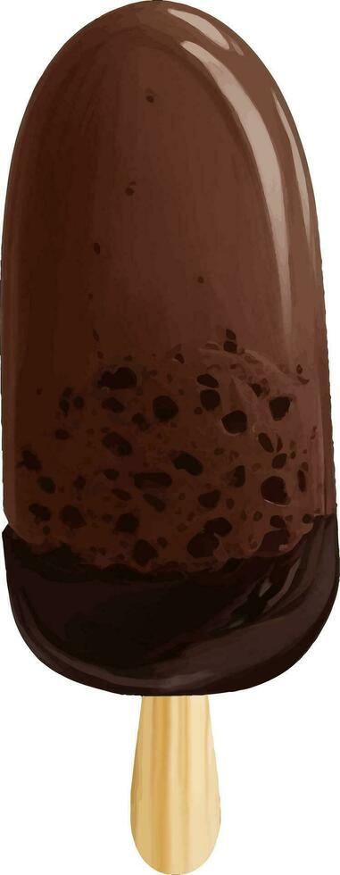 Chocolate Ice Cream Detailed Beautiful Hand Drawn Vector Illustration