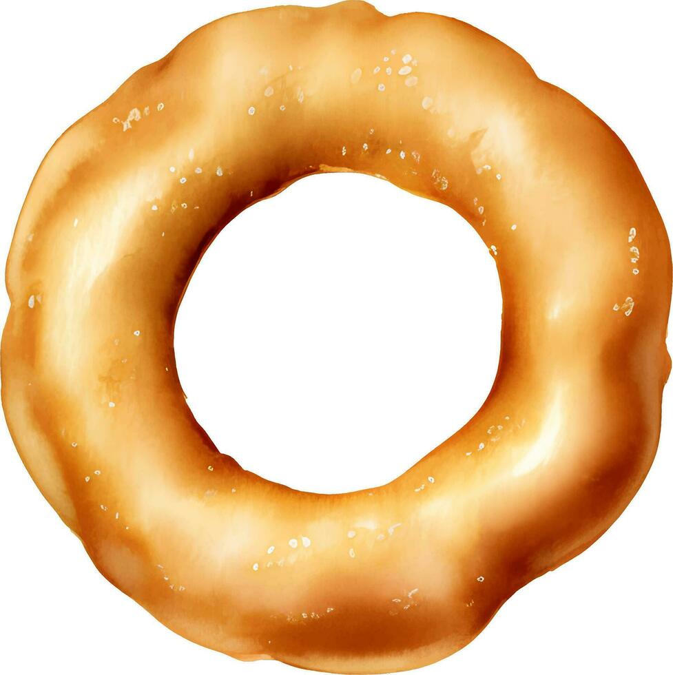 Fried Onion Ring Detailed Hand Drawn Illustration Vector Isolated
