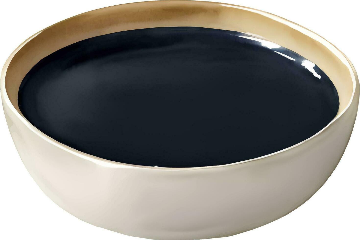 Soy Sauce on Bowl Detailed Hand Drawn Illustration Vector Isolated