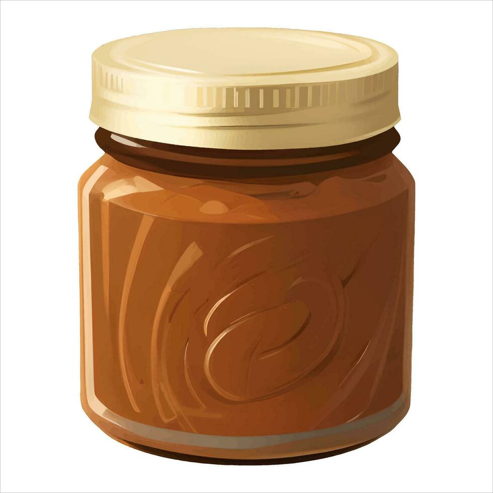 Peanut Butter Jar Isolated Detailed Hand Drawn Painting Illustration vector